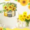 Sunflower Hello Summer Sign Welcome Wood Flower Sign Front Door Decor Inspirational Wood Hanging Door Sign Outdoor Wooden Front Door Decorations for Farmhouse Porch